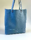 Tote bag en cuir - Bleu glacier